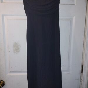 Anne Klein Black Ruched Bodice Midi Dress
